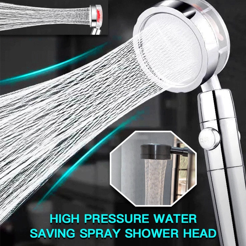 Pommeau de douche à hélice avec bouton d'arrêt et filtre en coton, buse de douche à main haute pression turbocompressée