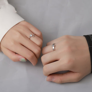 Happy Planet Bagues de couple en argent 925 pour hommes et femmes