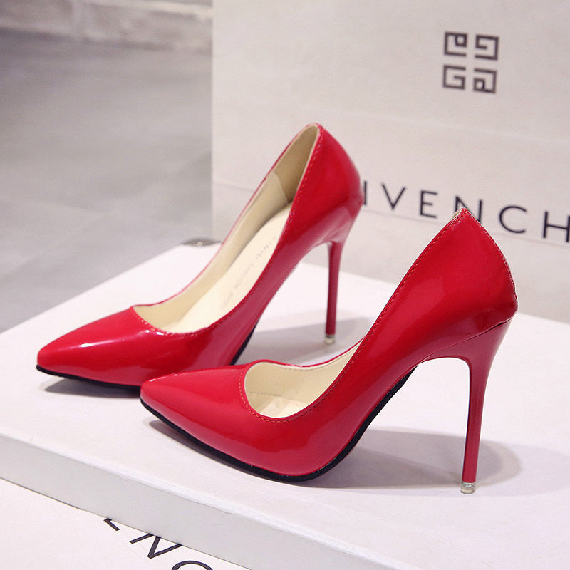Women's Pointed Toe Ultra High Heel Nude Shoes