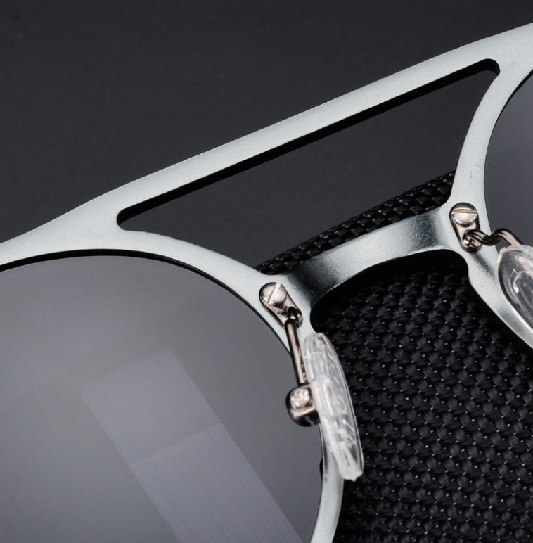 Lunettes de soleil polarisées Vintage pour hommes, monture ronde, à la mode, en aluminium et magnésium, pour la conduite, nouvelle collection