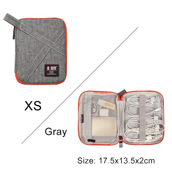 Kompatibel med Apple, BUBM Travel Universal Cable Organizer Elektroniktillbehör Fodral Gadgetväska för USB, telefon, laddare och kabel, Passar för ipad