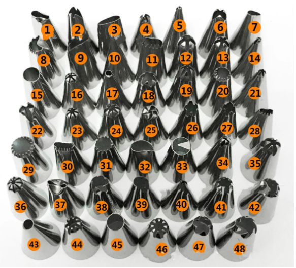 48 bouches de décoration en acier inoxydable