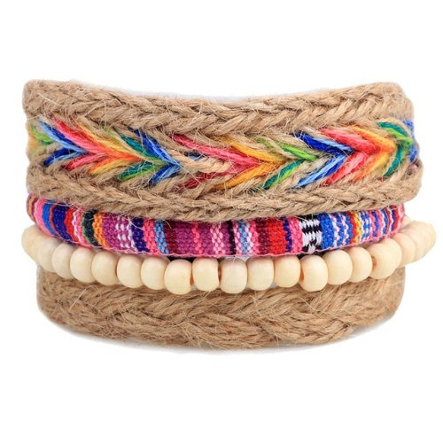 Läderarmband män Flerlagers pärlorarmband Punk wrap armband för kvinnor Vintage punk män smycken