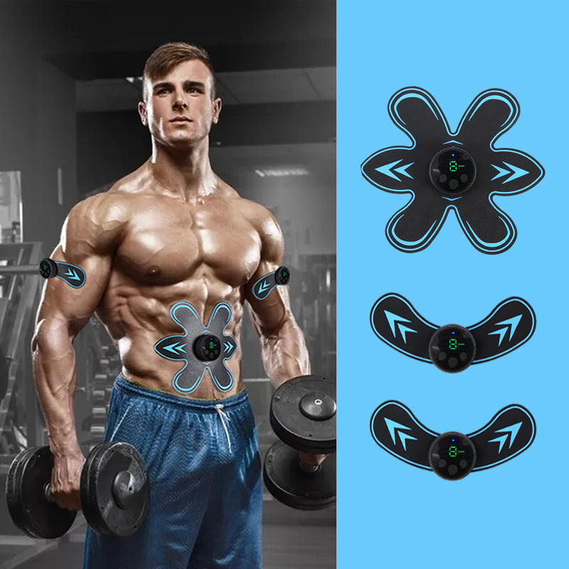 Professional EMS Muscle Stimulator Pads - PU Leather & Silicone Home Training System (3 Hosts + Accessories)