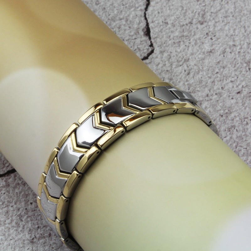 Guld dubbelrad magnetarmband