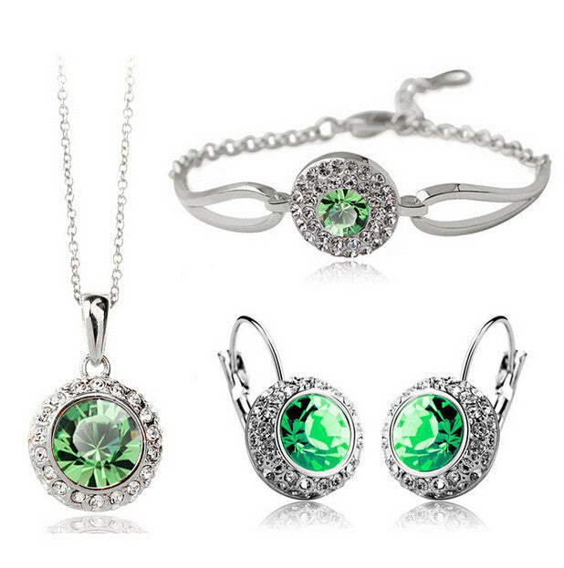 Elegant Jewelry Set - Golden Fruit Green