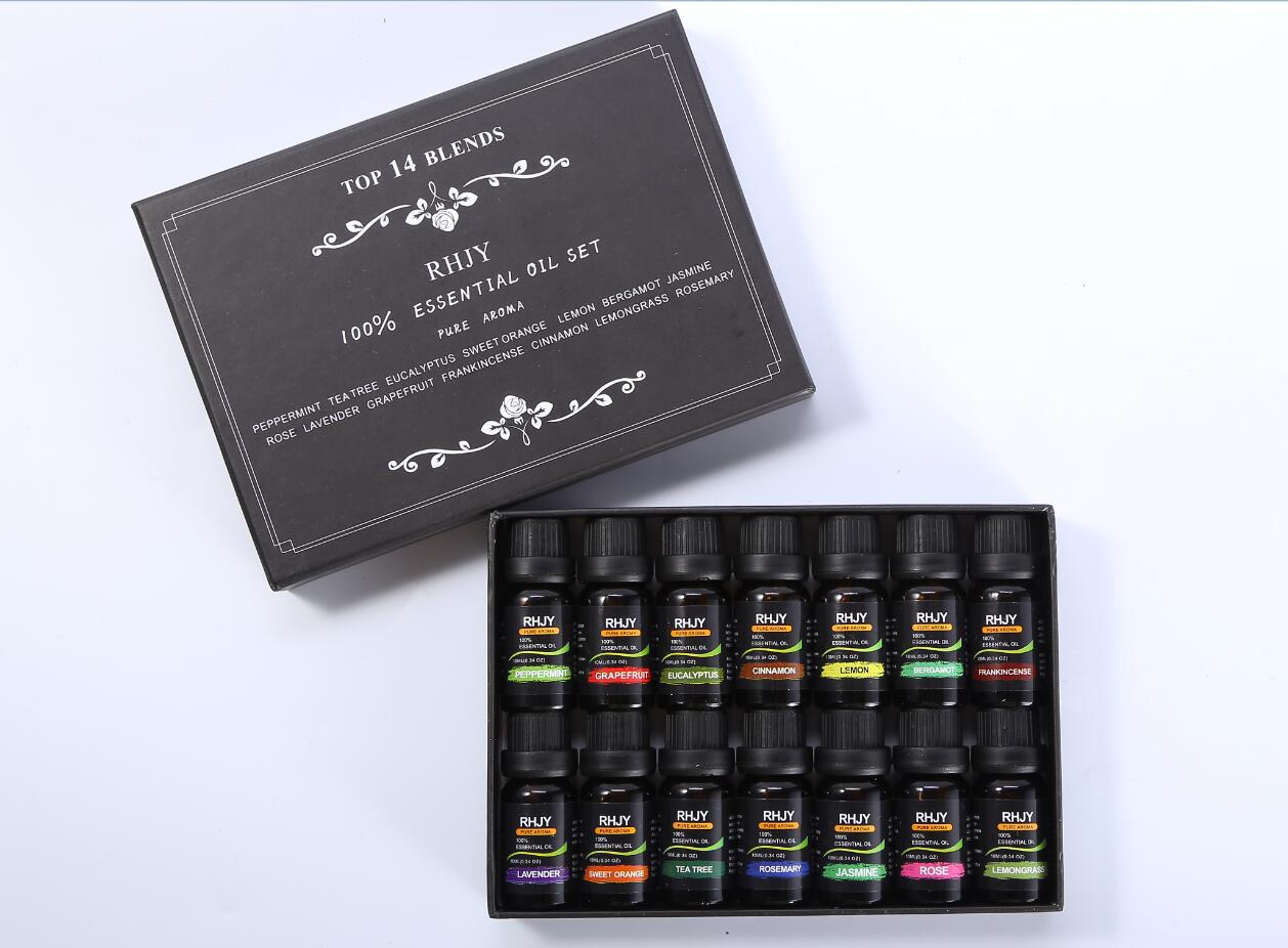 Ensemble d'huiles essentielles d'aromathérapie