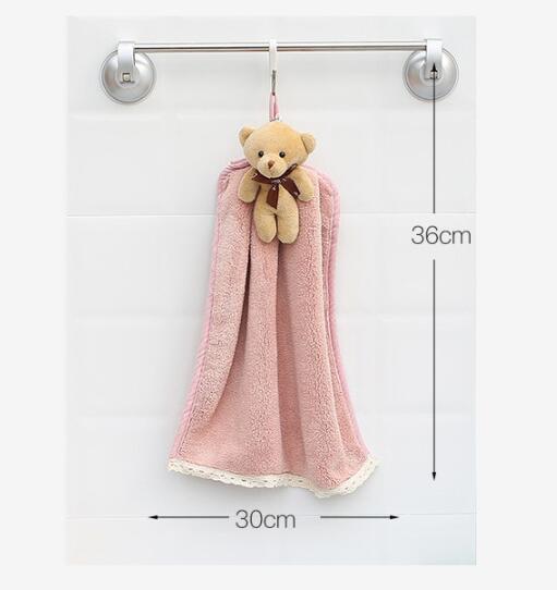 Torchon en velours corail, serviette absorbante suspendue pour salle de bain
