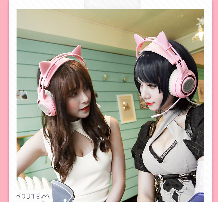 G951 Gaming Headset USB 7.1 Virtual Surround Sound Headset LED Cat Ear-hörlurar