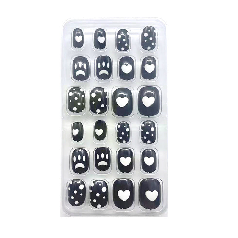 Autocollant de soin des ongles portable pour enfants, 24 pièces, dessin animé de poche