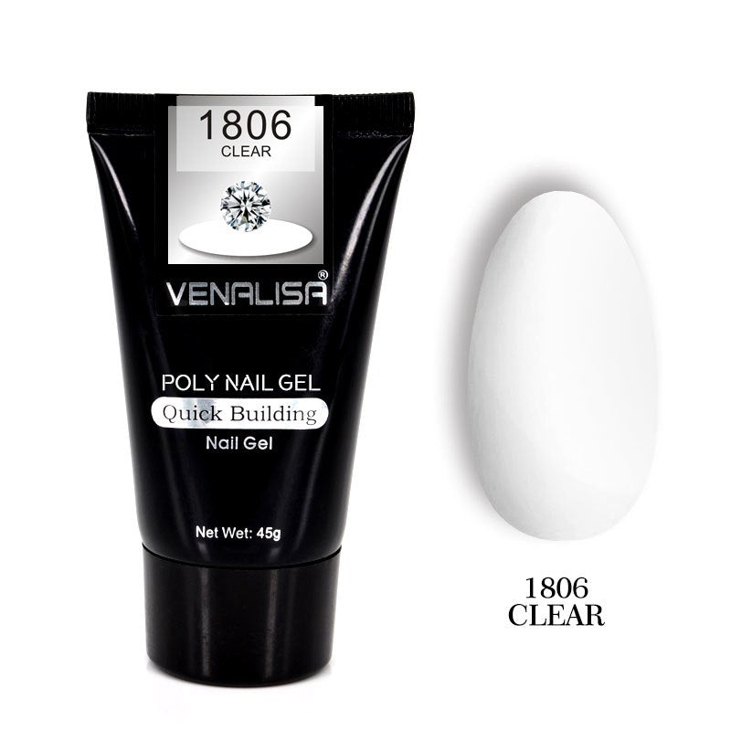 Venalisa Poly Nail Gel Kit - 45g 75ml 100pcs Complete System | Double-Head Phototherapy Builder