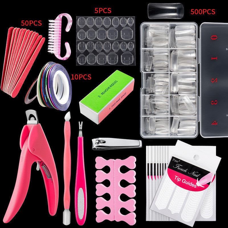 Professional French Nail Tips - 500 Pieces Acrylic Material | Classic French Manicure Collection