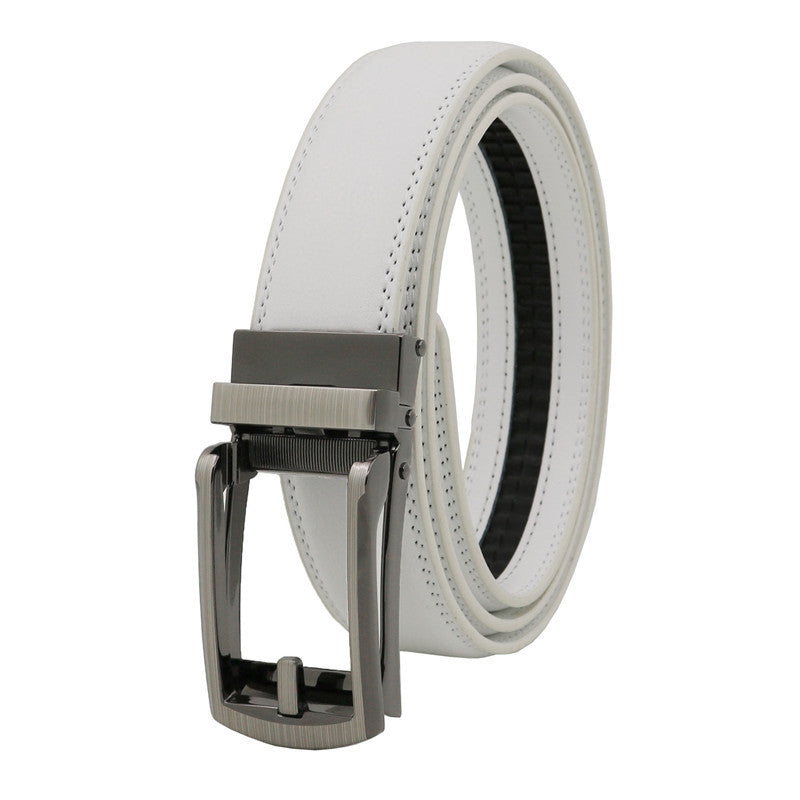 Men's Fake Needle Automatic Buckle Cowhide Belt - Detailed Sophistication