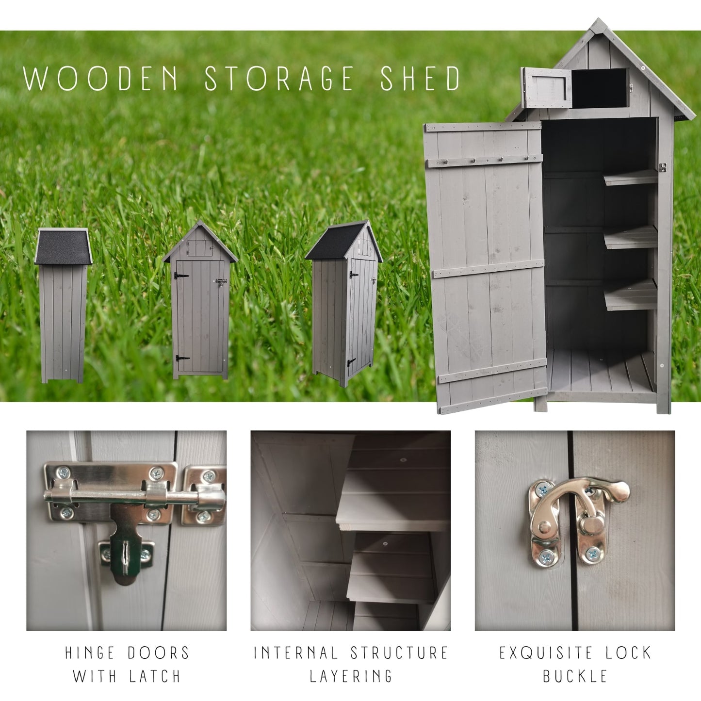 Outdoor Storage for Patio Furniture - Backyard Garden Lawn, Natural