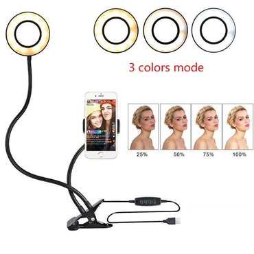 Anneau de selfie LED pour trépied, lumière fixe, 8cm, statique