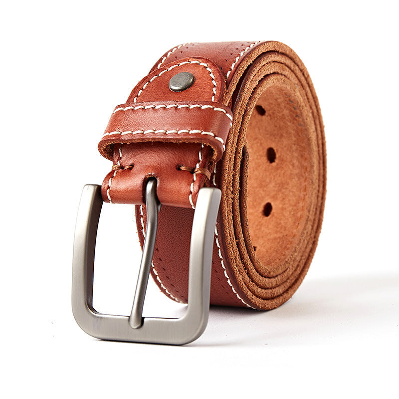 Washed Leather Belt - Vintage Character