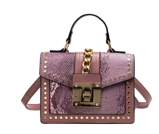 Crocodile Embossed Shoulder Bag - Luxury Alligator Pattern Handbag for Women