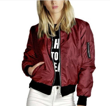 Couleur unie style court col vertical loisirs veste à glissière veste veste veste veste