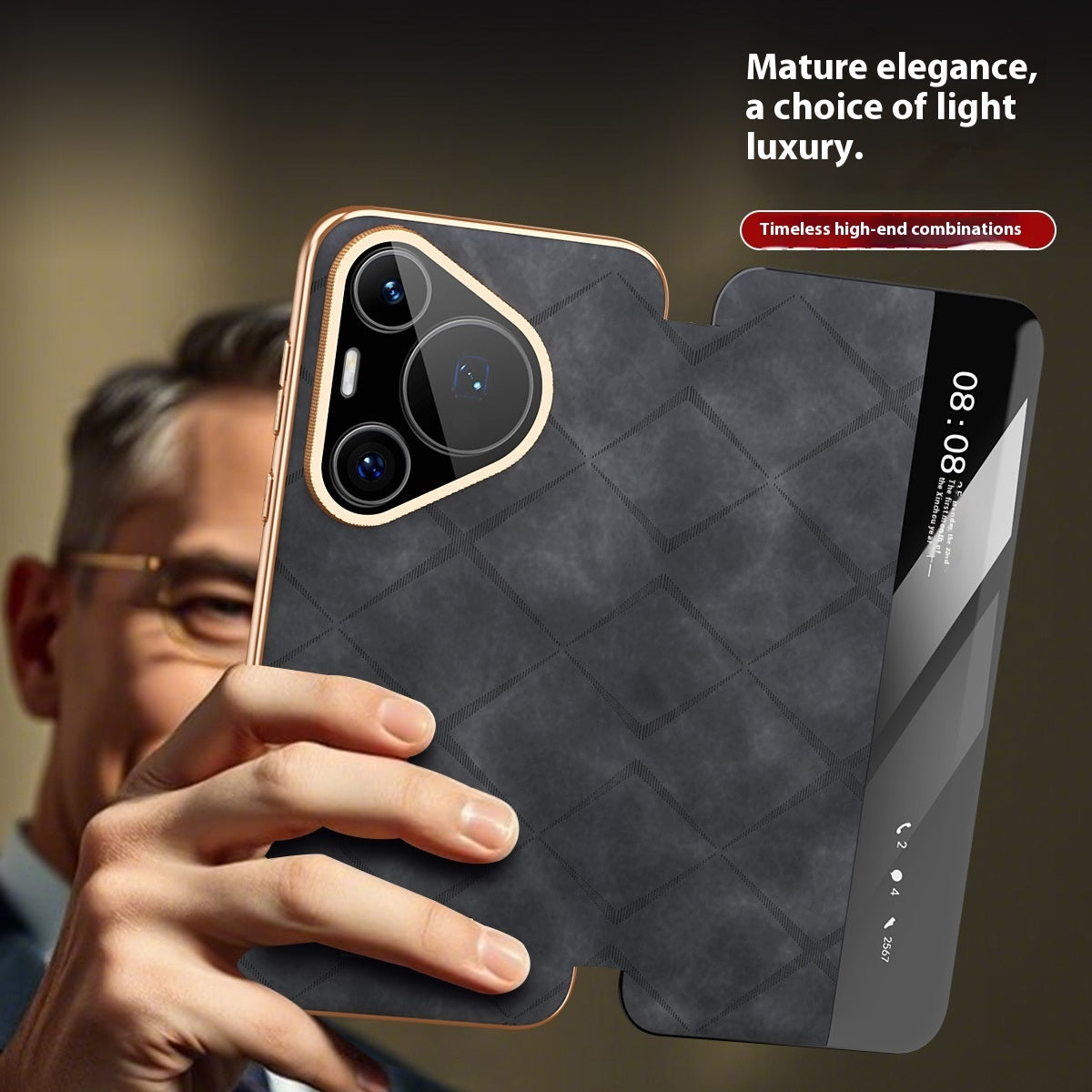 Electroplated Diamond Grid Anti-fingerprint Phone Case