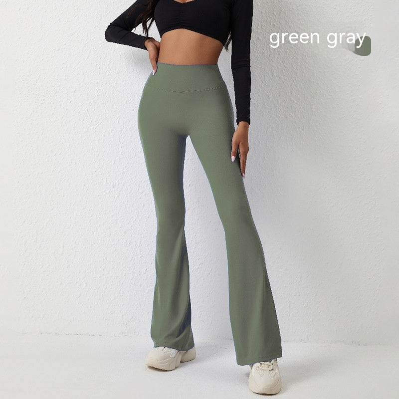 Bell-bottom byxor Dam Yoga High Waist Byxor Leggings Wide Leg Fitness Byxor