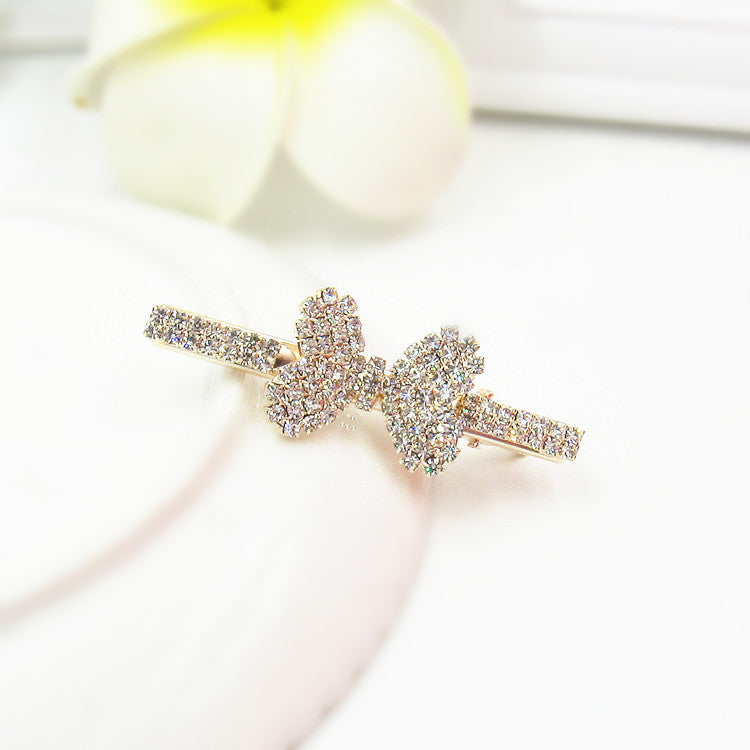 Koreanska hårtillbehör Rhinestone Bangs Clip