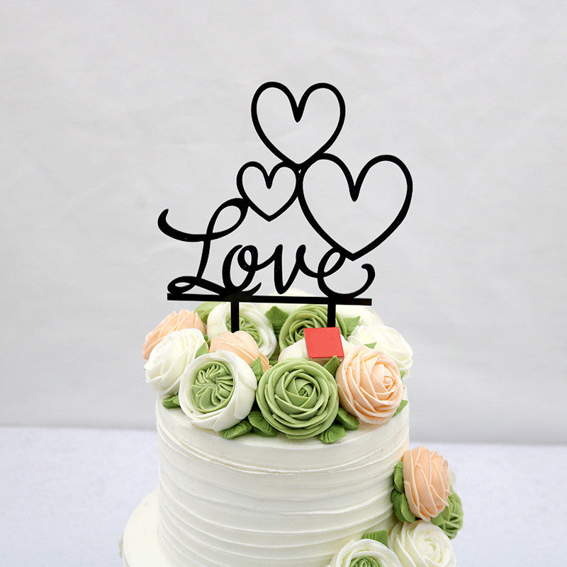 Insert de gâteau en acrylique pour fête de mariage LOVE