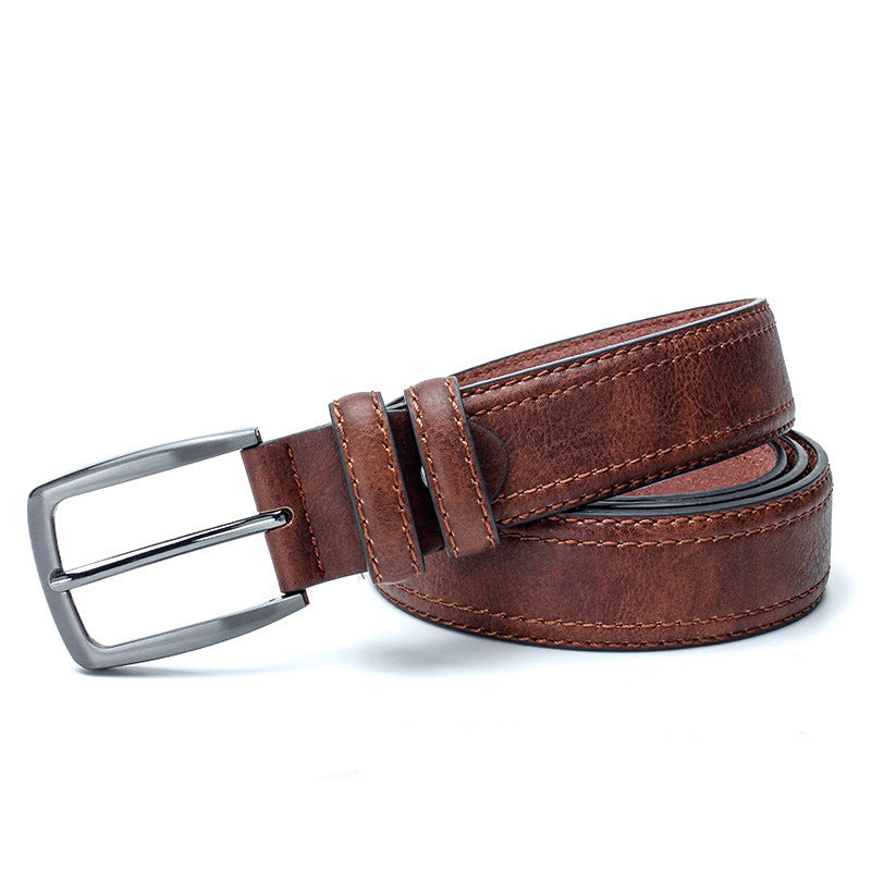 Men's Vintage Designer Belts for Jeans Luxury Split Leather - Timeless Heritage
