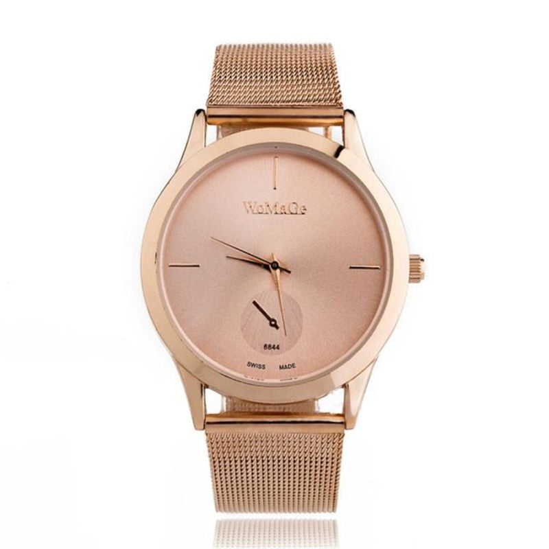 Mode alliage ceinture maille montre unisexe femmes montres Style minimaliste montre à Quartz relogio feminino saat montres pour femmes