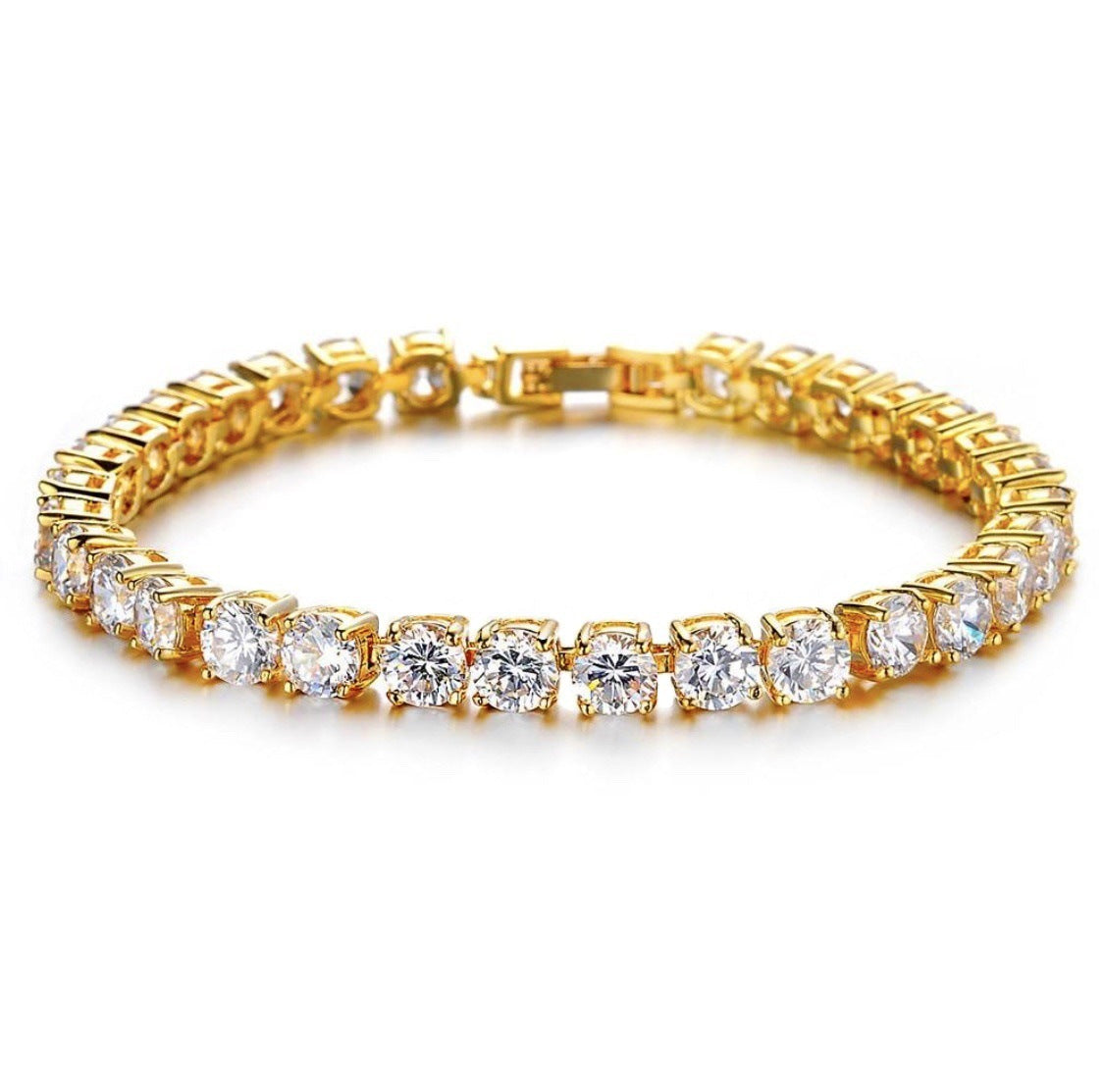 Hiphop-armband Iced Out Single Row Strass Chain Bling Tennis Charm Armband Zirkoniumarmband Länkkedja Smycken