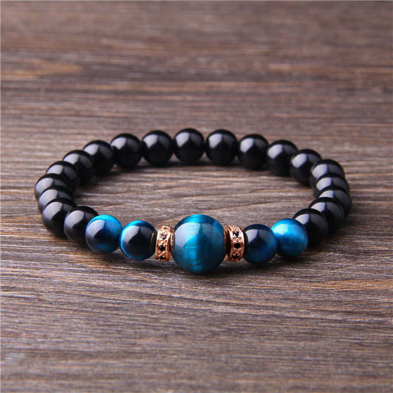 Naturstensarmband Tigerögonpärlorarmband för män