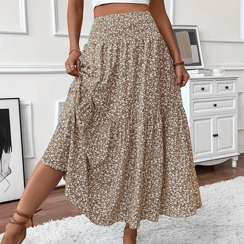 Professional Elegant Suede Fringe Rivet Short Skirt - Polyester Elastane (90%/10%, Brown, S-XL)
