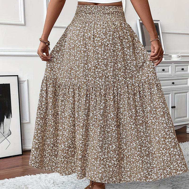 Professional Elegant Suede Fringe Rivet Short Skirt - Polyester Elastane (90%/10%, Brown, S-XL)