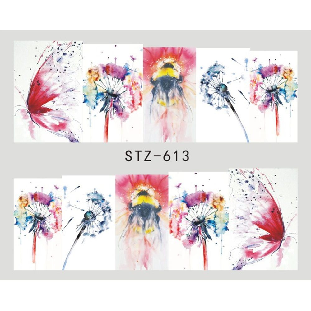 1 st nagelklistermärken fjäril blomma vattenöverföringsdekaler för nagelkonstdekoration tatuering manikyr wraps verktyg spets JISTZ508