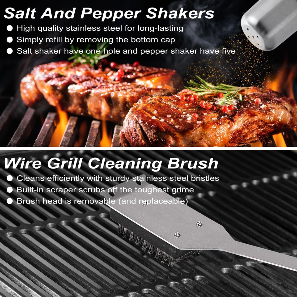 29 PCS BBQ Grill Accessories Stainless Steel BBQ Tools Grilling Tools Set