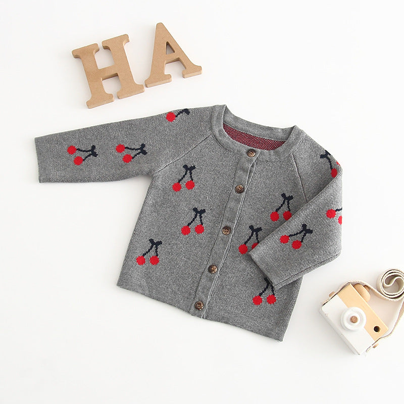 Veste cardigan cerise douce pour bébé