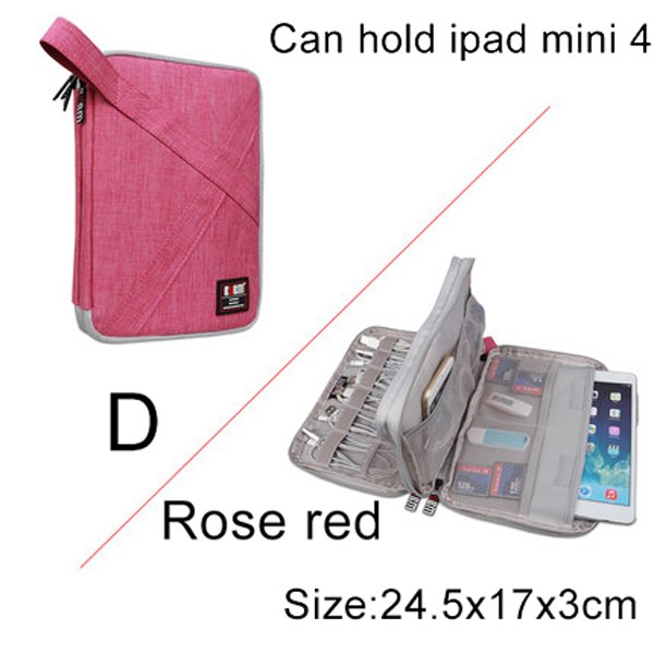 Kompatibel med Apple, BUBM Travel Universal Cable Organizer Elektroniktillbehör Fodral Gadgetväska för USB, telefon, laddare och kabel, Passar för ipad