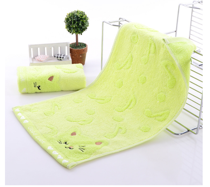 Serviettes de bain pour le visage de chaton en fibre de bambou