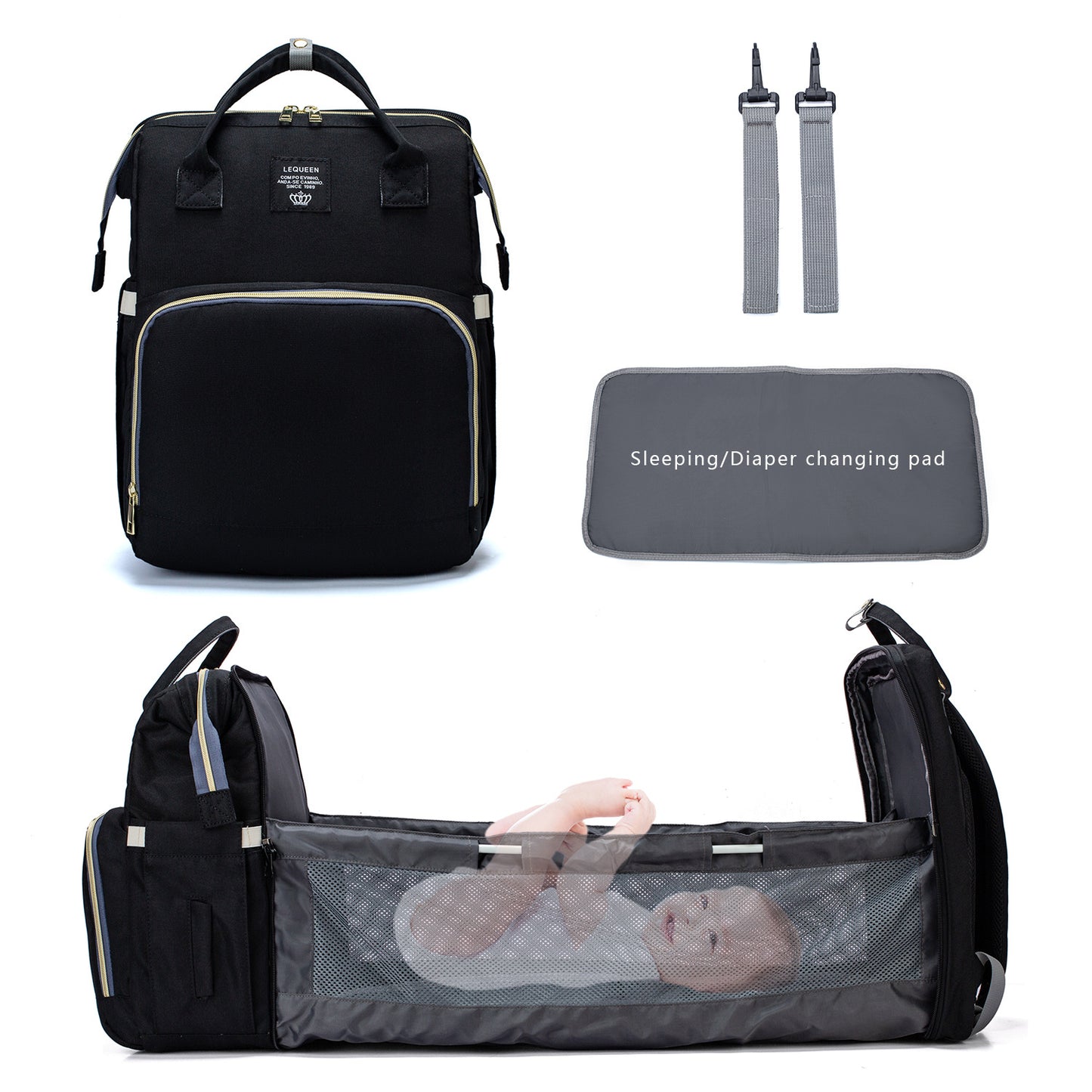 Sac à couches de grande capacité, sacs à dos pour soins infirmiers pour maman, voyage pour bébé