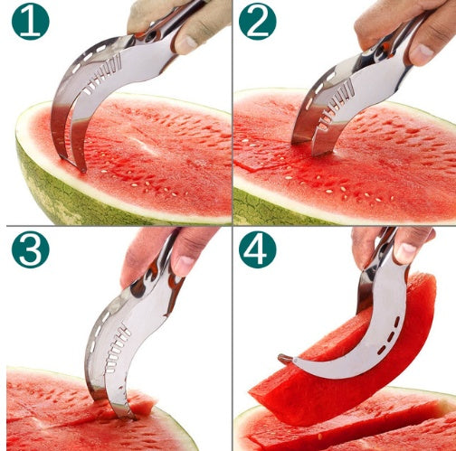 Rostfritt stål Cutter för vattenmelon Hami Melon Pitaya Pawpaw