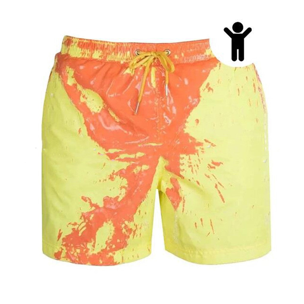 Short de plage à couleur changeante magique, maillot de bain d'été pour hommes, maillot de bain à séchage rapide, pantalon de plage
