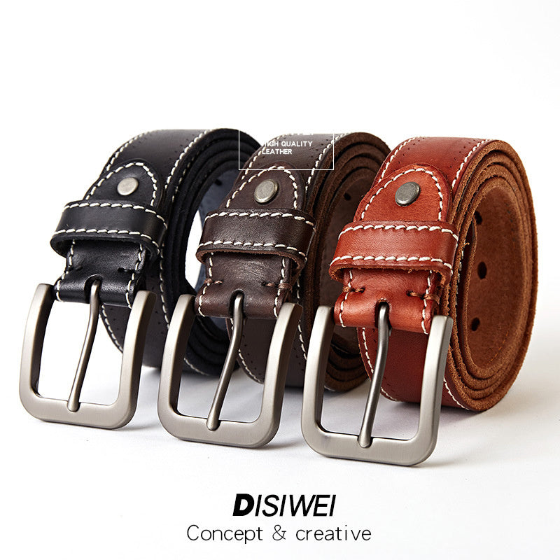 Washed Leather Belt - Vintage Character