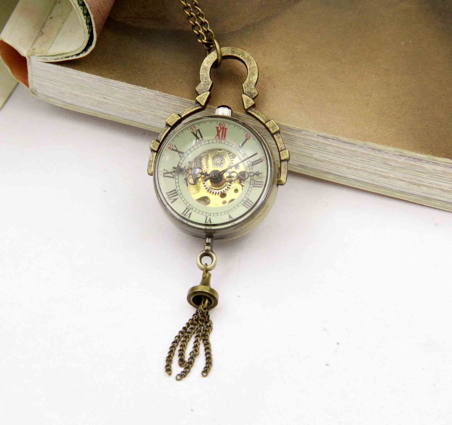 Crystal Ball Mechanical Pocket Watch - Mesmerizing Magical Precise Elegant Exquisite Enchanting