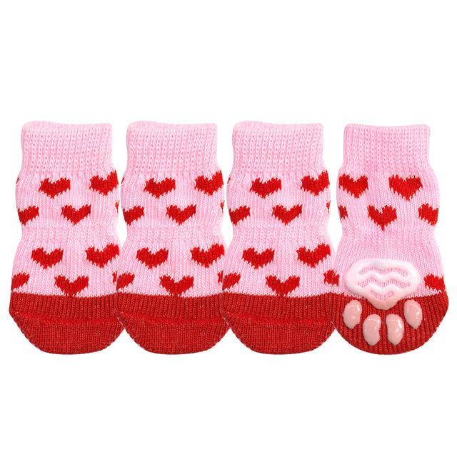 Pet Knit Skid Warm Love Cotton Socks