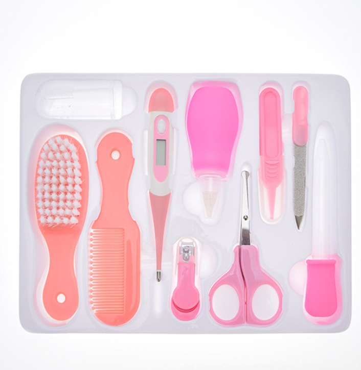 Maternal Infant Care Set - 10 Pieces Plastic Multi-Color Baby | Thermometer Feeding Nasal Manicure