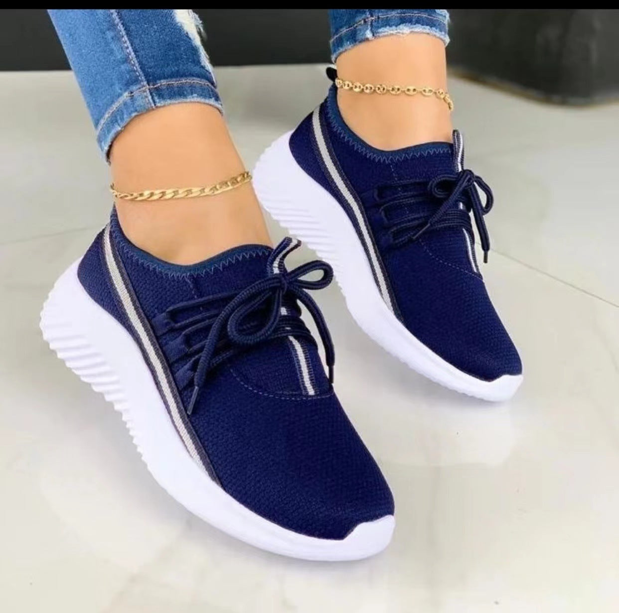 Stripe Sneakers För Dam Sportskor