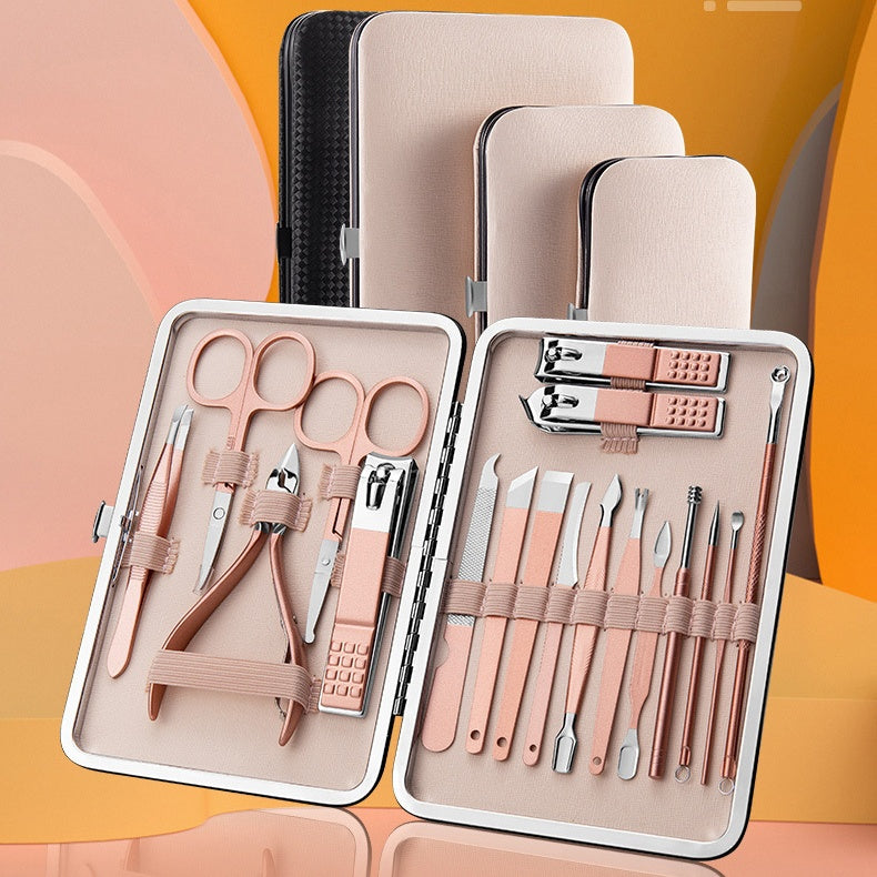 Professional Stainless Steel Grooming Set - 7-20 Pieces Heat Treatment | Multiple Colors Leather Case