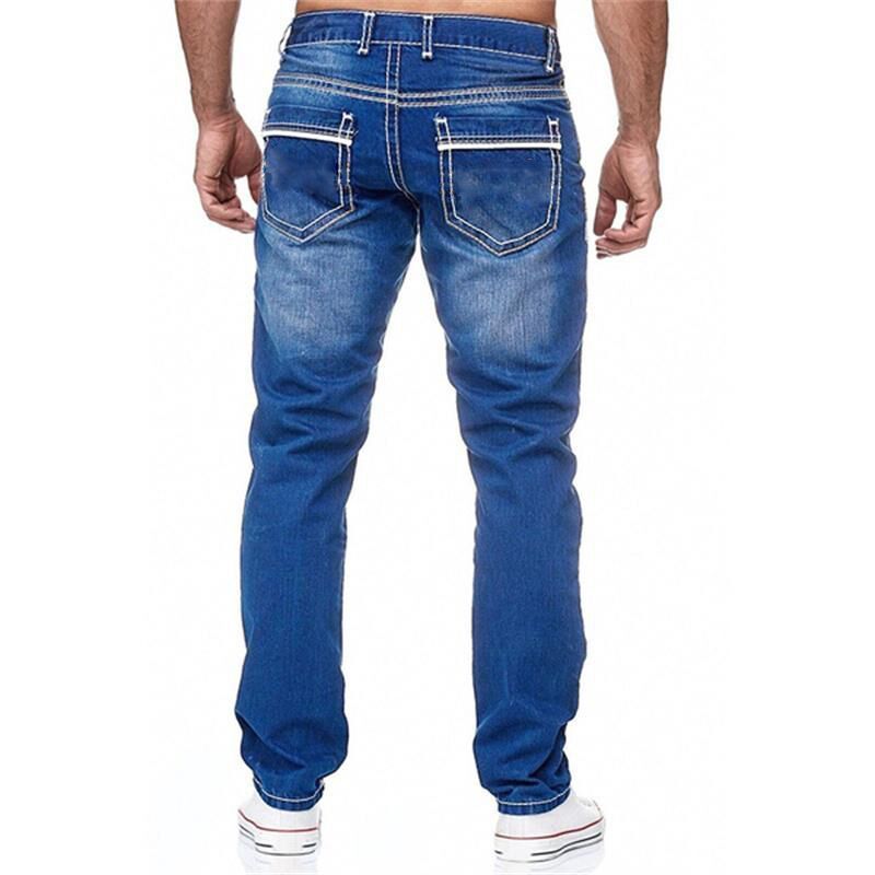 Herr Jeans Med Fickor Raka Byxor Business Casual Daily Streetwear Byxor Herrkläder