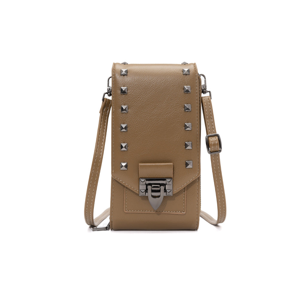 Rivet Design Axelväskor Mobiltelefon Handväska Enfärgad Crossbody-väskor Dam