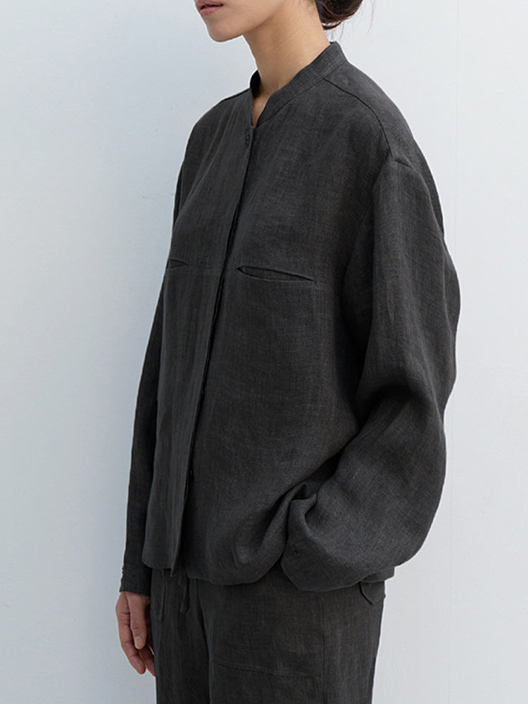 Elegant Autumn Linen Shirt for Women - Versatile & Stylish