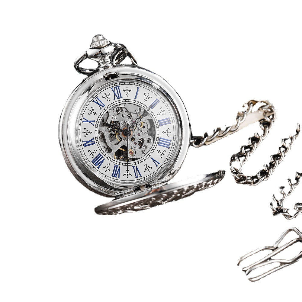 Vintage Men's And Women's Engraved Hollow Automatic Mechanical Pocket Watch - Timeless Intricate Sophisticated Durable Unisex